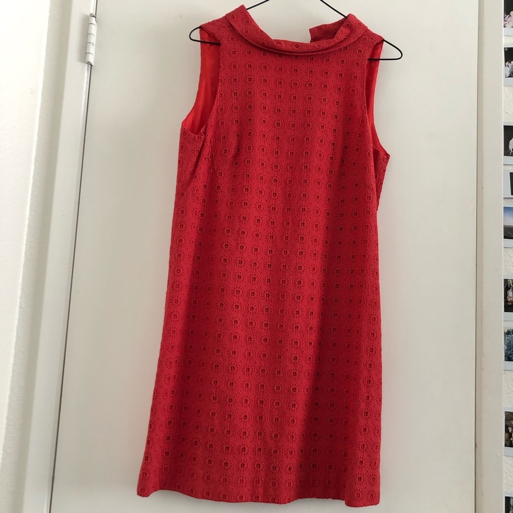 Zara red/pink eyelet lace dress